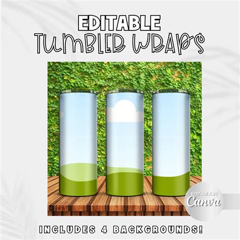 Editable Tumbler Wrap Template - Etsy