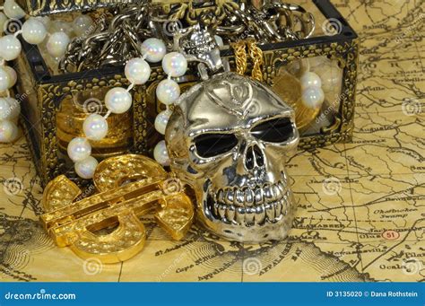 Pirate Treasure Stock Photo Image Of Wealth Skull Jewels 3135020