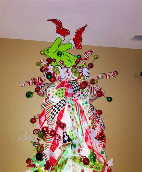 Grinch Christmas Tree Topper Grinch Legs Tree Props Grinch Etsy