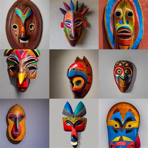 African Tribal Mask Product Concept Digital Art Stable Diffusion