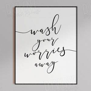 Wash Your Worries Away Bathroom Wall Art Guest Bathroom Etsy Australia