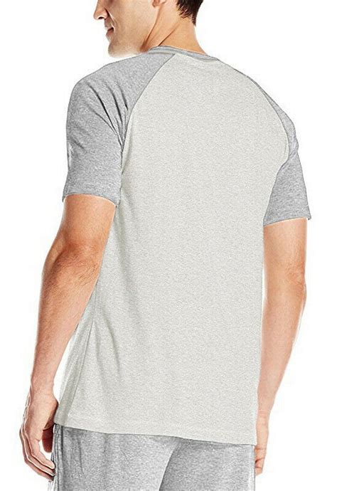 Hanes Mens X Temp Short Sleeve Raglan T Shirt Heather Grey Light Grey