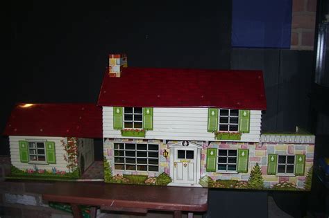 This Is A 1949 Marx Two Story Colonial Tin Dollhouse With Two