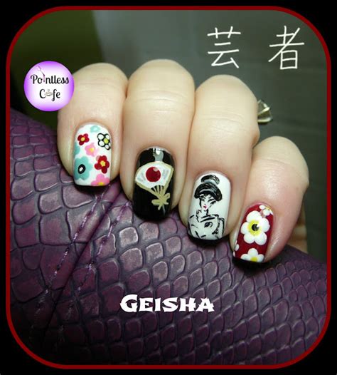 December Nail Art Theme Week Geisha Nails Pointless Cafe