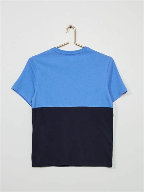 T Shirt Color Block Bleu Ciel Kiabi