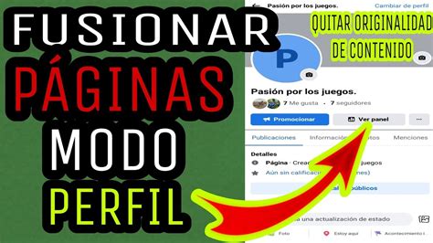 Como Fusionar Dos PAGINAS Modo Perfil De FACEBOOK Solucionar