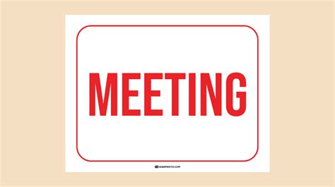 Printable In A Meeting Sign [Download PDF]