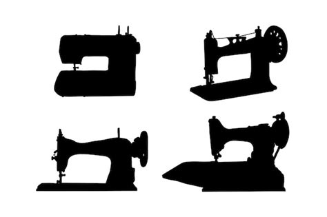 Premium Vector Set Of Silhouettes Of Sewing Machine Vector Design