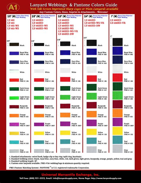 Lanyard PMS Color ( Pantone Matching System ) - Lanyards Color ...