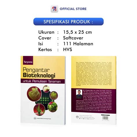 Jual Buku Pengantar Bioteknologi Untuk Pemuliaan Tanaman Taryono