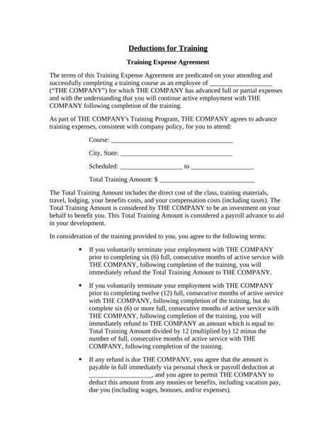 Training Agreement Template Form Fill Out And Sign Printable Pdf Template Airslate Signnow