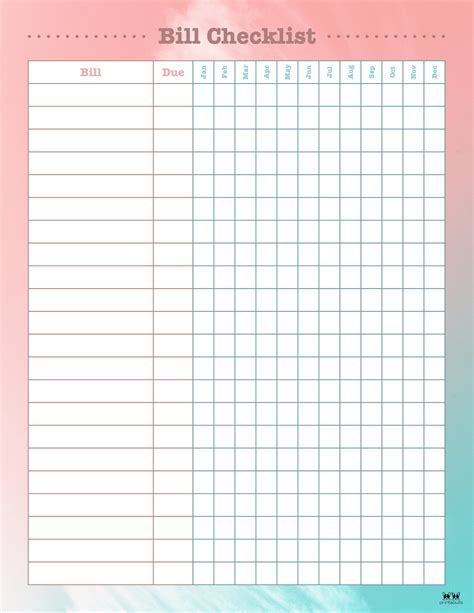 Monthly Bill Organizers Free Printables Printabulls