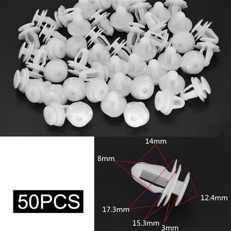 Pcs White Couvercle De Fixation Clip Pour Pare Choc Mm Fixation