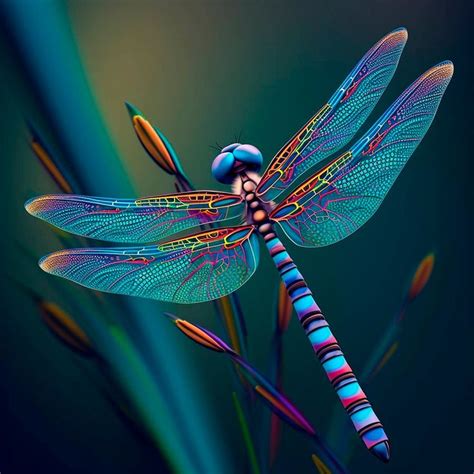 Digital Dragonfly Illustration Fantastic Dragonfly Download Etsy