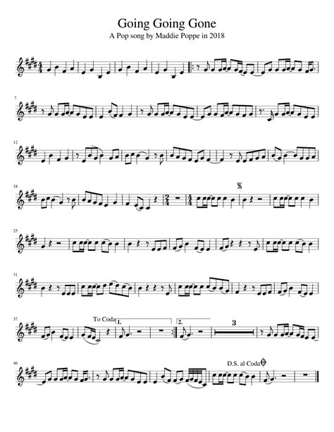 Going Going Gone Sheet Music For Trumpet In B Flat Solo