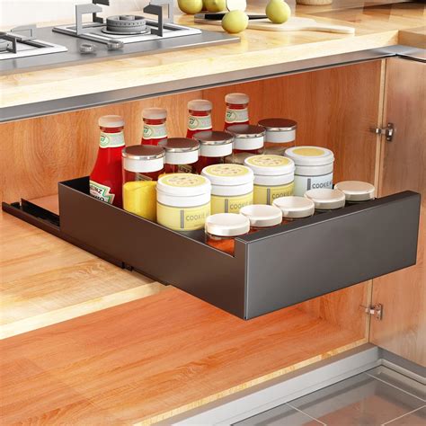 Sayzh Pull Out Cabinet Organizer Slide Out Drawer Storage Shelves For