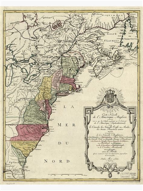 "Colonial America Map by Matthaus Lotter (1776)" Photographic Print by ...