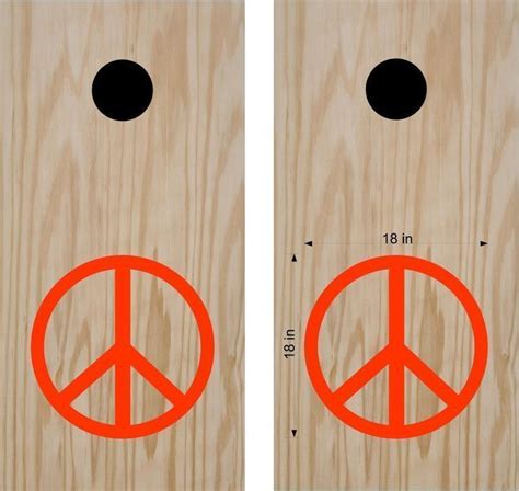 Peace Symbol Love Cornhole Board Vinyl Decal Sticker