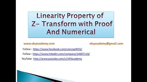 Lecture 10 Linearity Property Of Z Transform With Numerical [z Transform] Youtube