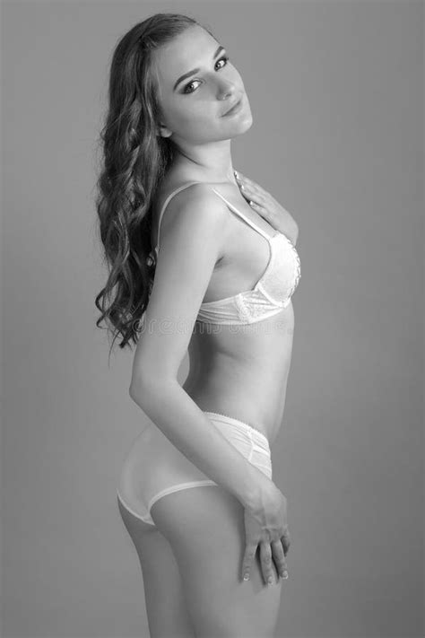 Woman In White Lingerie Gorgeous Figure Stock Photo Image Of Skin Beautiful 208603288