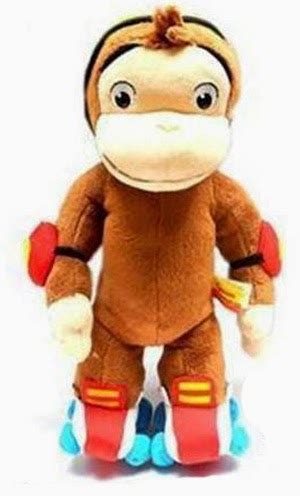 www.bebekidsworld.com: Curious George Roller Monkey Huggable Plush 12"