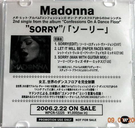 Madonna Sorry 2006 Cdr Discogs