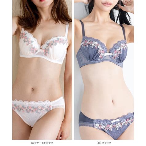 フランデランジェリー fran de lingerie 可憐なフラワーレースのフェミニンランジェリーナチュラルバスト フラワークラウン ペアブラジャーワイヤー有り ブラジャーショーツ