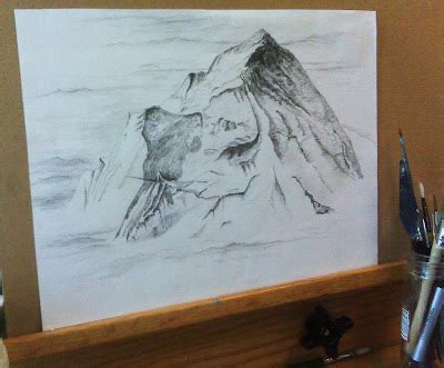 Artist Carol Labashosky: Mount Everest pencil drawing