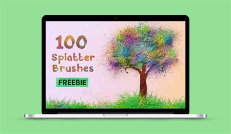 100 Paint Splatter Brushes Free Bundle