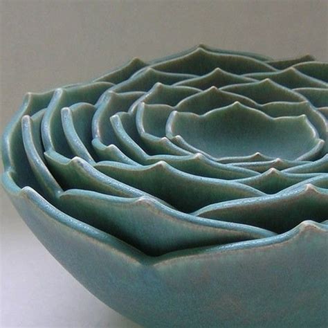 Nesting Lotus Flower Pottery Lotus Bowls Ceramic Bowls Ceramics