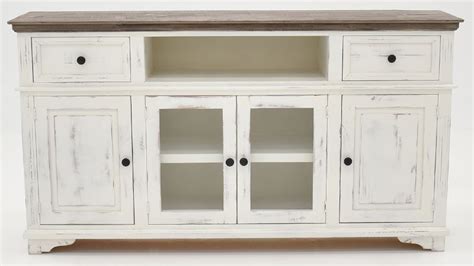 Charleston TV Console - White with Gray | Home Furniture