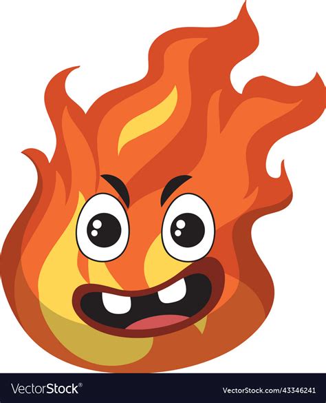 Cartoon Fire With Facial Expression Royalty Free Vector