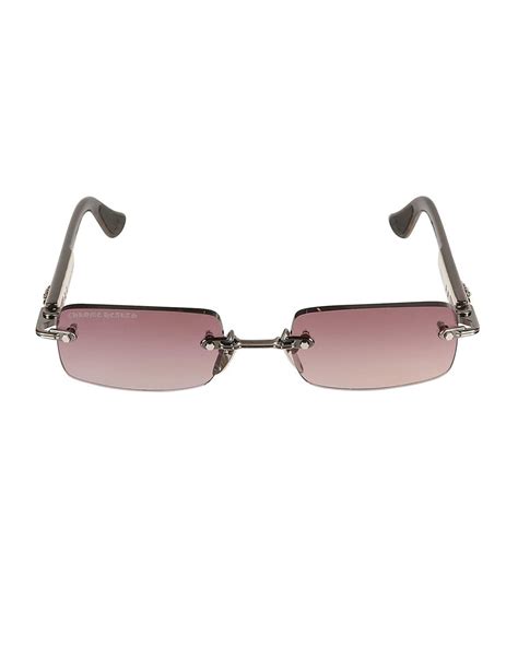 Chrome Hearts Rectangle Rimless Sunglasses In Brown Lyst