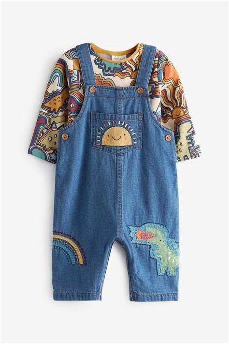 Next Body & Hose 2-teiliges Baby-Set mit Denim-Latzhose + Bodysuit (2 ...