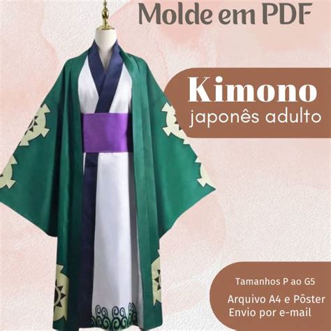 Molde Kimono Japon S Adulto P Ao G Gm Moldes