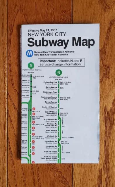 Vintage May 1987 Nycta Nyc Subway Map Mta Guide New York City Transit