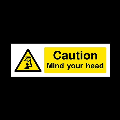 Caution Mind Your Head Sticker Self Adhesive Sign Warning Mind Head