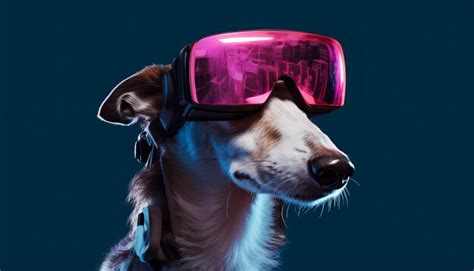 Premium AI Image | Borzoi dog wearing a VR headset Virtual reality VR simulation metaverse and ...