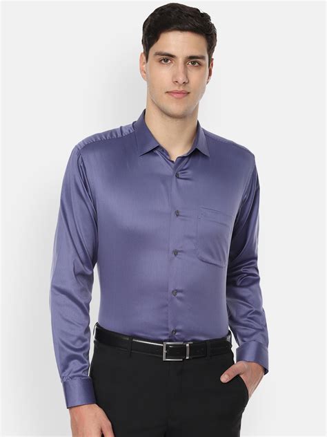 Buy Van Heusen Men Purple Regular Fit Solid Formal Shirt Shirts For Men 11288786 Myntra