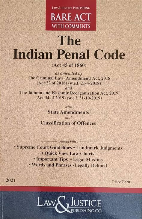 The Indian Penal Code 1860 Along With Updated Amendments 46 Off