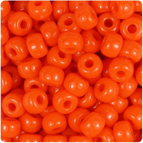 Beadtin Tangelo Neon Bright 11mm Large Barrel Pony Beads 250pcs