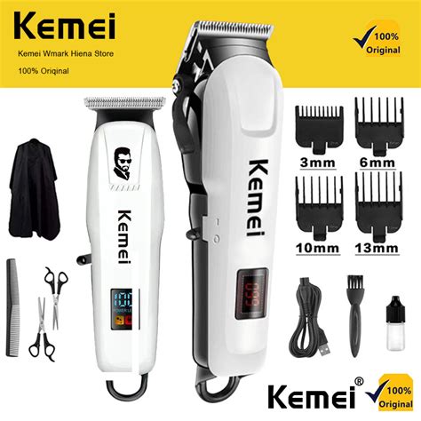 Kemei Km 809a Hair Clipper Trimmer Razor Mesin Rambut Professional Lcd