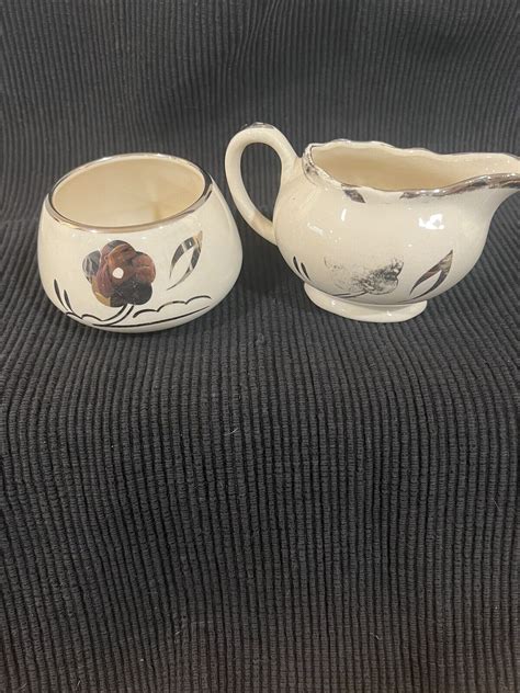 VTG SANDLAND ENGLISH WARE CREAMER AND SUGAR BOWL LANCASTER ENGLAND EBay