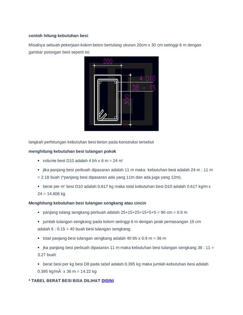 Docx Contoh Hitung Kebutuhan Besi Dokumen Tips