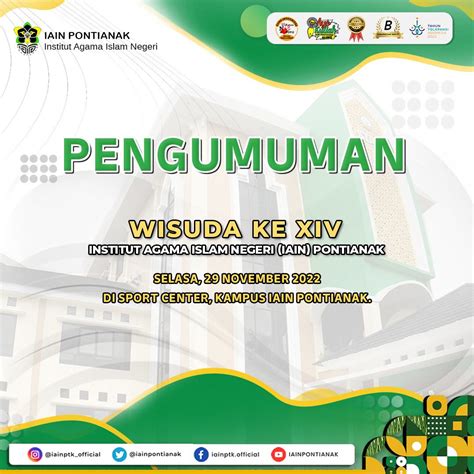 Pengumuman Pelaksanaan Wisuda ke XIV Institut Agama Islam Negeri (IAIN) Pontianak - IAIN Pontianak