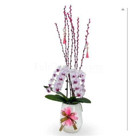 Pretty In Pink Pussy Willow Arrangement Toh Garden Singapore Orchid Plant Flower Grower