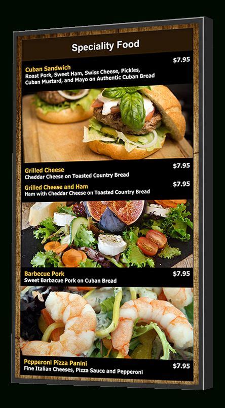 Digital Menu Board Templates Examples Throughout Professional Digital