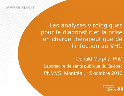 Les Analyses Virologiques Pour Le Diagnostic Et La Prise En Charge