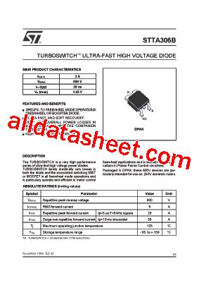 Stta B Tr Datasheet Pdf Stmicroelectronics