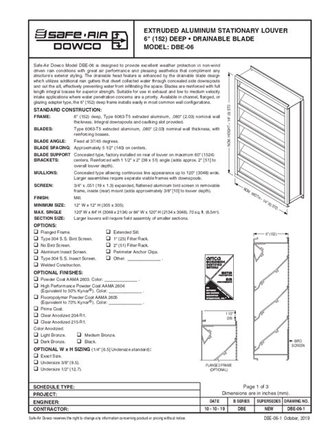 Fillable Online Submittal Model Dbe Extruded Aluminum Stationary